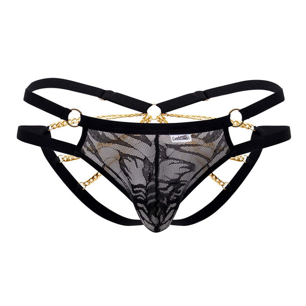 CandyMan 99598 Lace and Chain Bikini Color Black