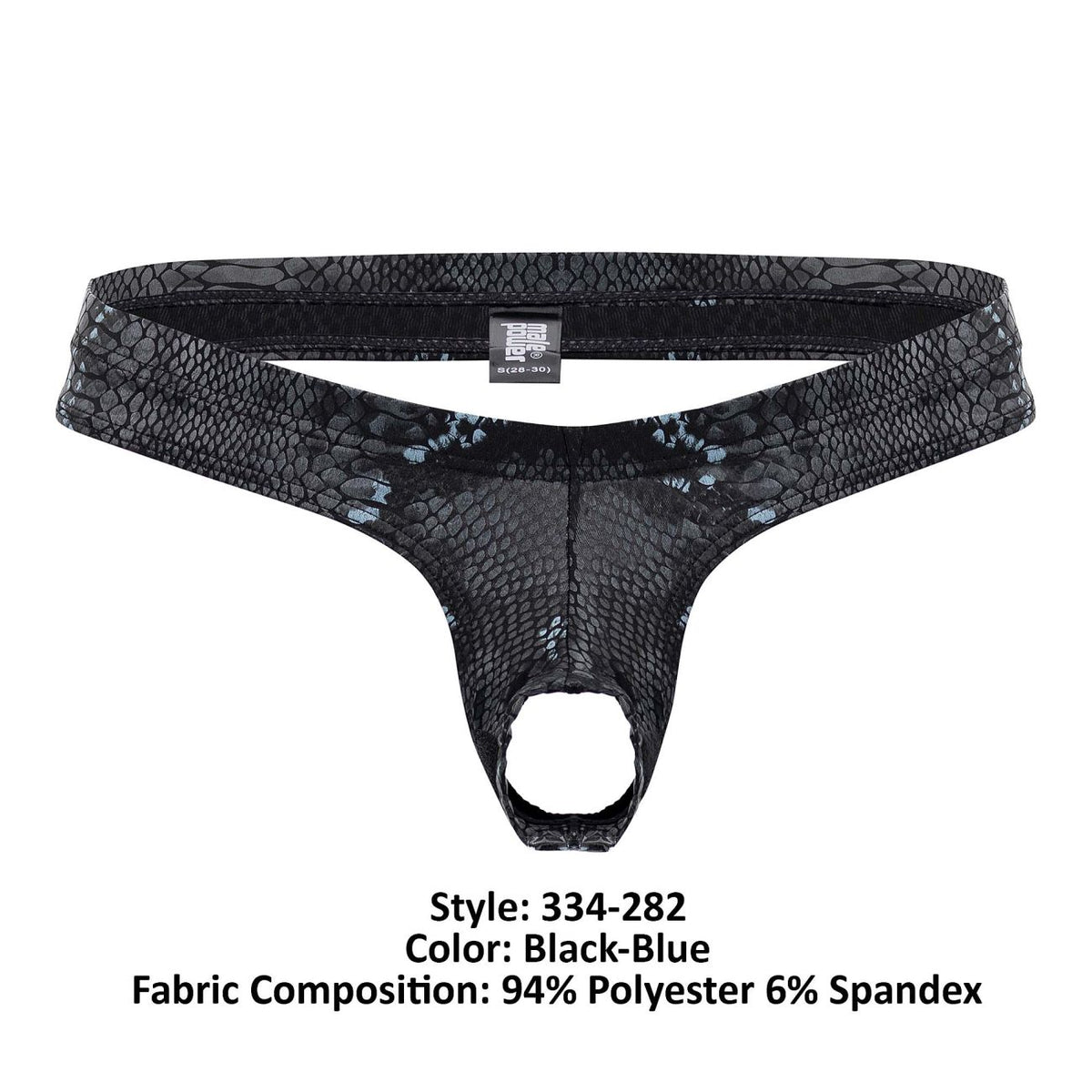 Male Power Men's Underwear 334-282 S-naked Power Sock Color Black-Blue