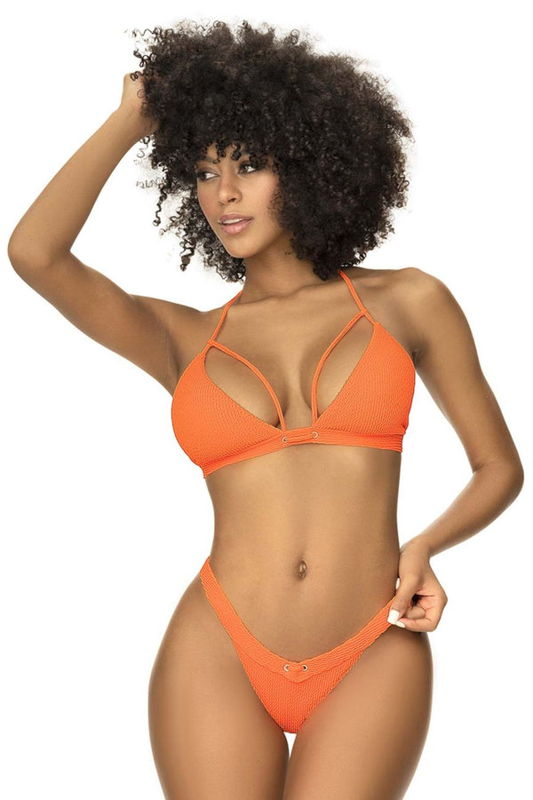 Mapale 67059 Ribbed Two Piece Swimsuit Color Bright Orange